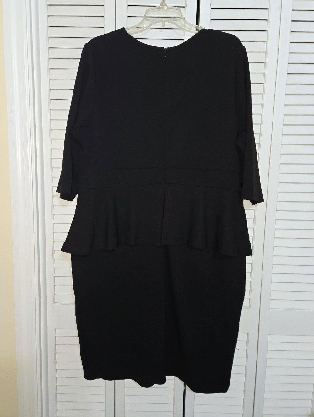 Runwind Women's 2X Black Peplum Dress - Stylish Office Church - Picture 6 of 11